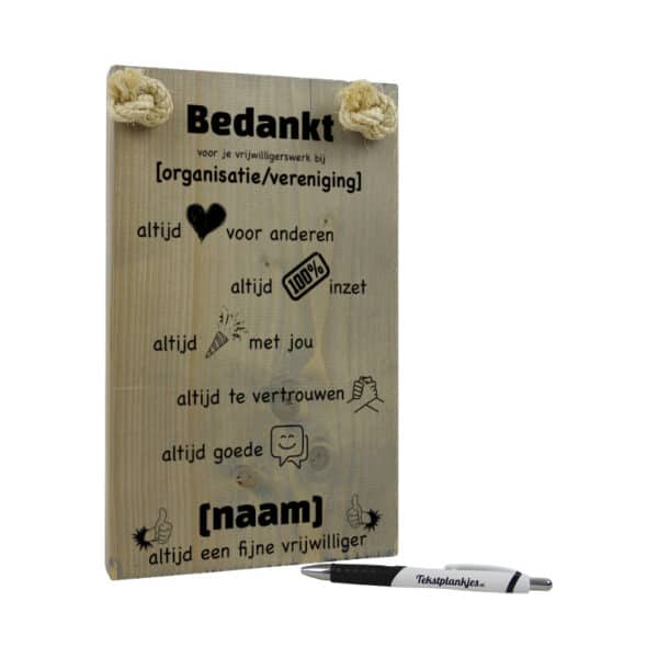 persoonlijk cadeau of bedankje voor vrijwilliger