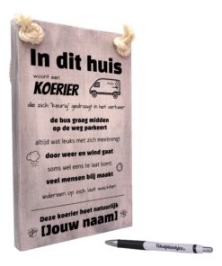 gepersonaliseerd cadeau koerier of pakket bezorger pakketbezorger - bedankje pakket bezorger - cadeau - bezorger DHL - bezorger Postnl - bezorger UPS