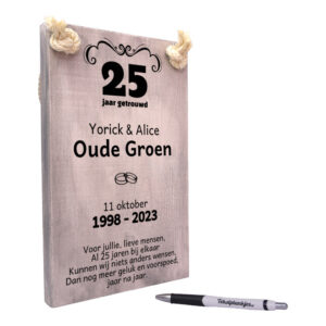 Zilveren huwelijk: 25 jaar getrouwd kado ideeën