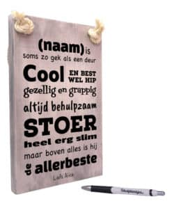 tekstplankje gepersonaliseerd verjaardagscadeau voor hem