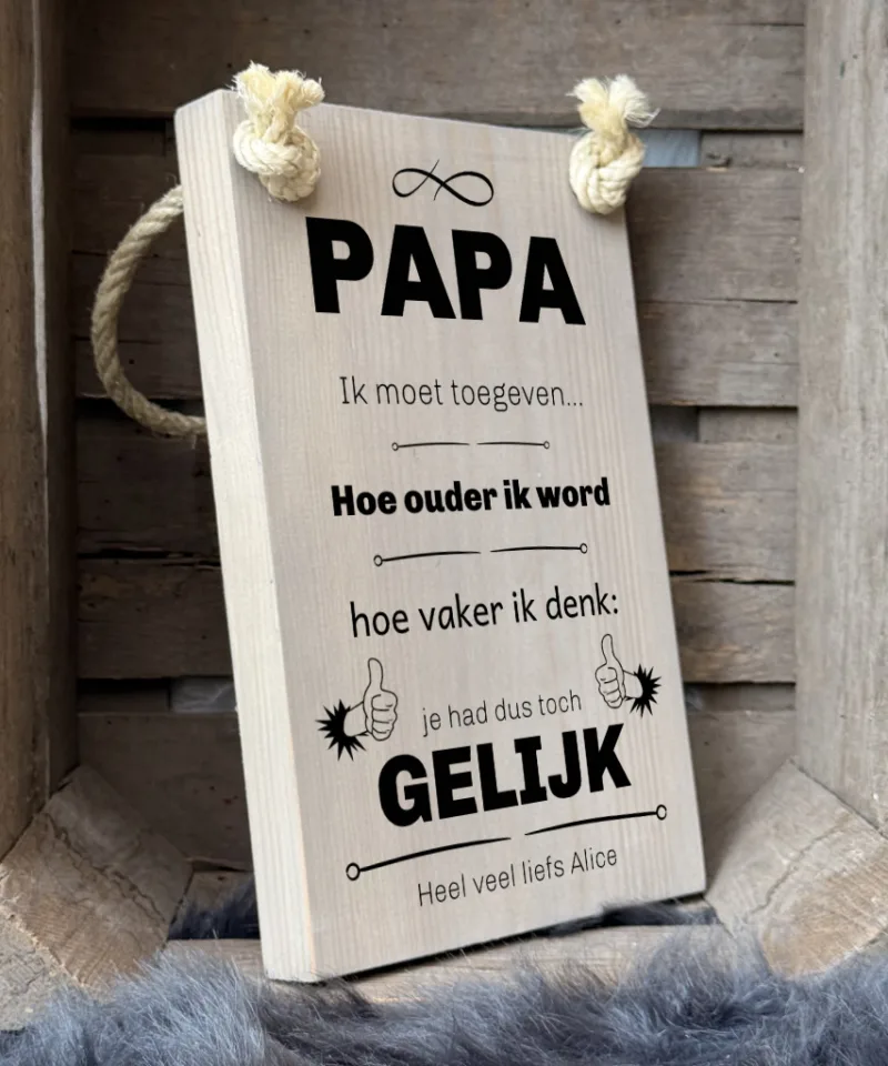gepersonaliseerd cadeau vaderdag papa vader papa had dus toch gelijk