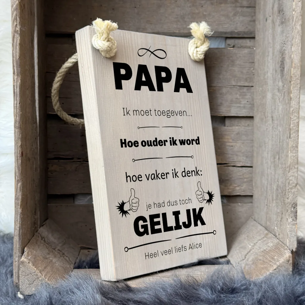 gepersonaliseerd cadeau vaderdag papa vader papa had dus toch gelijk