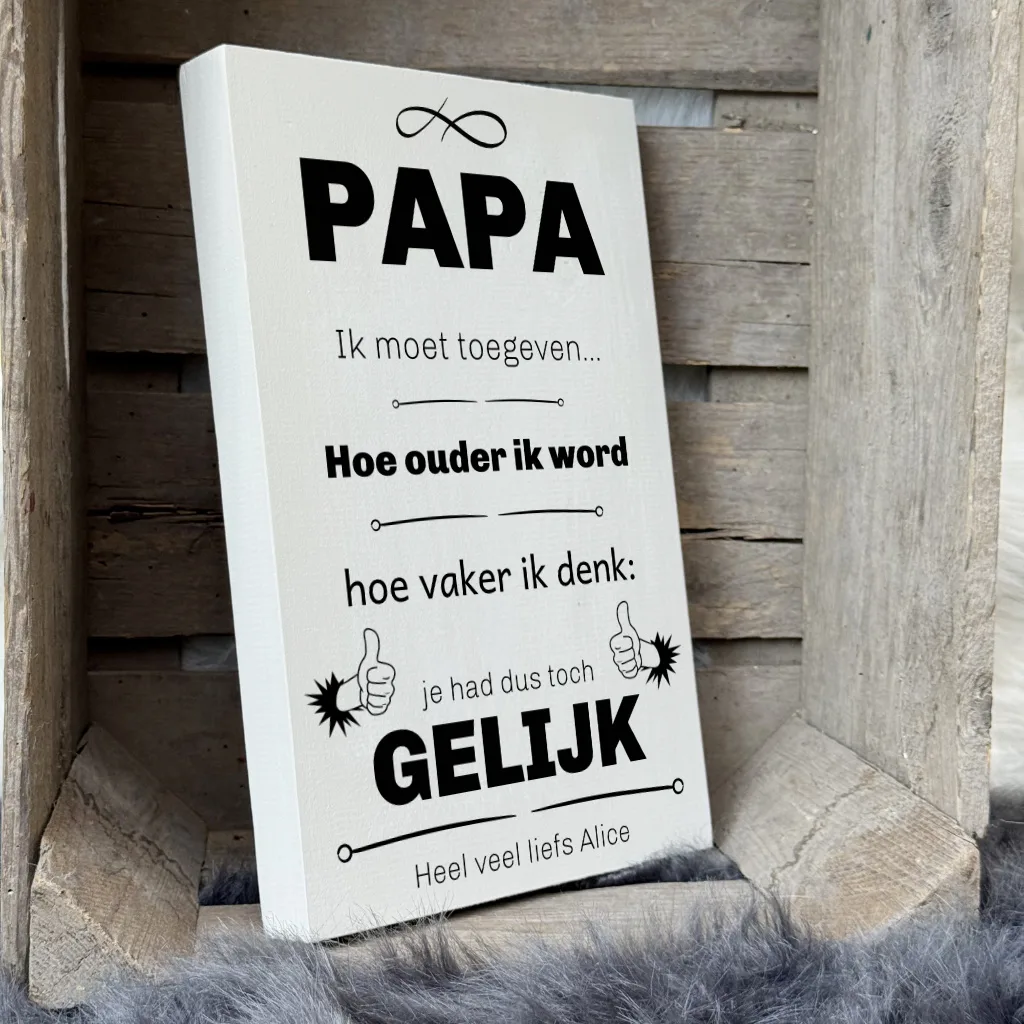gepersonaliseerd cadeau vaderdag papa vader papa had dus toch gelijk
